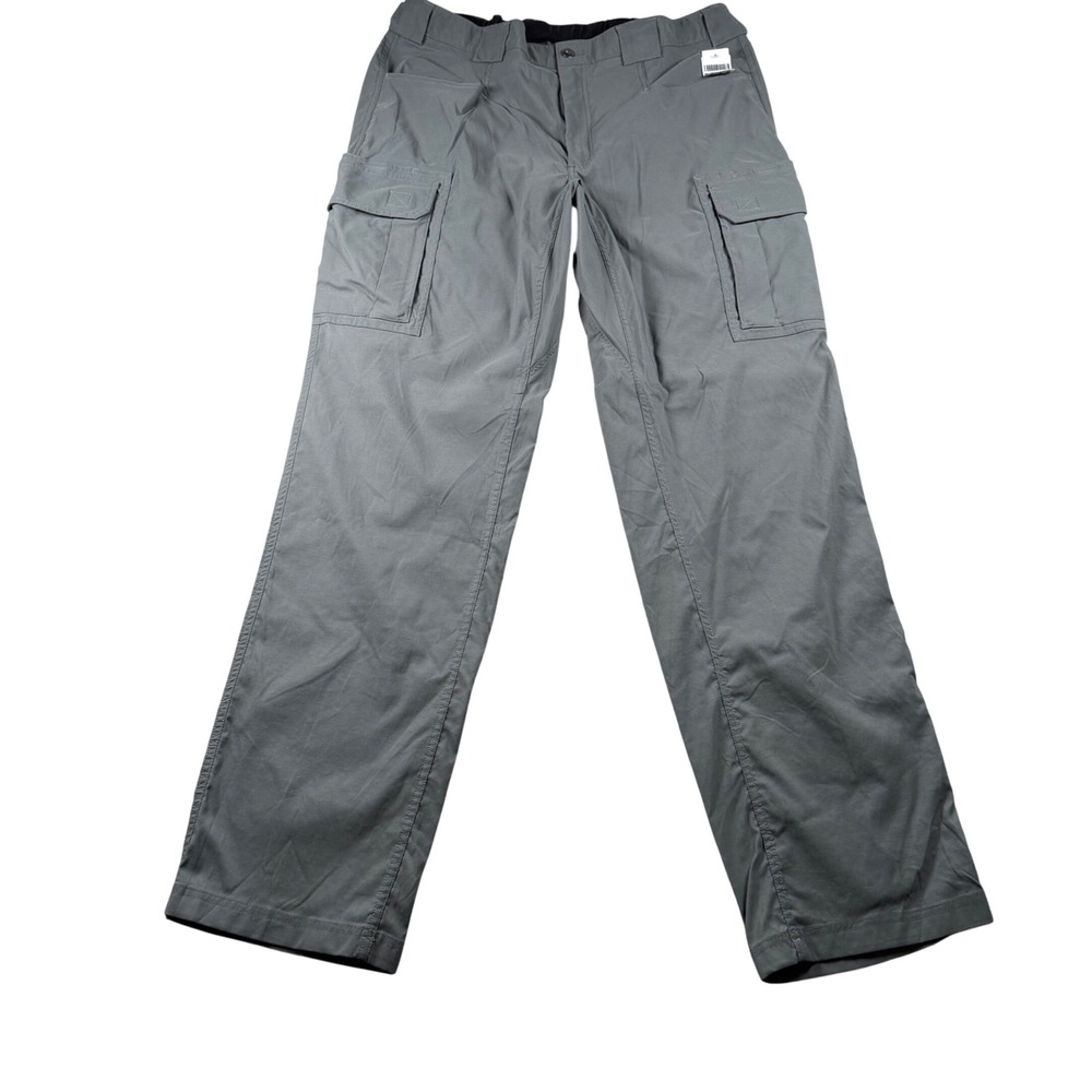 Duluth Trading Co Dry on the Fly Cargo Pants Mens XL x 36 Gray Nylon Spandex